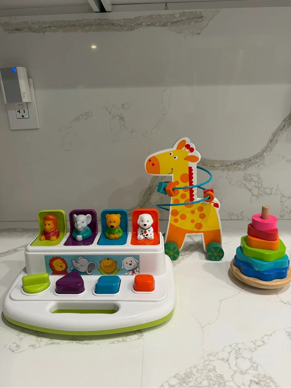 Colorful Pop-Up Animal Piano Toy - Kids Toys (Yellow, Multicolor)